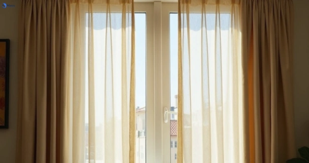 Dusty and dull curtains in diddillibah before steam cleaning